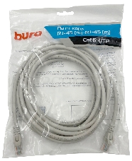 Патч-корд Buro Basic UTP 4 пары cat6 CCA molded 5м серый RJ-45 (m)-RJ-45 (m)