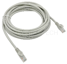 Патч-корд Buro Basic UTP 4 пары cat6 CCA molded 5м серый RJ-45 (m)-RJ-45 (m)