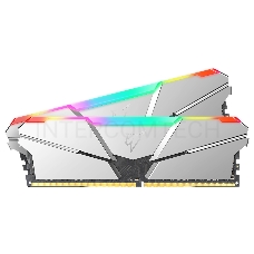 Модуль памяти DDR4 Netac Shadow RGB 16GB (2x8GB) 3200MHz CL16 1.35V / NTSRD4P32DP-16SC / Silver / with radiator