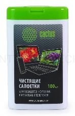 Салфетки Cactus CS-T1005 Туба с чистящими салфетками для планшетов, ноутбуков и моб.телефонов,100 шт