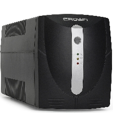 Источник бесперебойного питания Crown CMU-1000X (1000VA/600w; Off-Line; 2 х Euro с резервным питанием и фильтрацией; 12V7AH х 2; Металл)