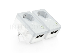 Сетевой адаптер TP-Link TL-PA4020PKIT Сетевое оборудование / PowerLine /  Ethernet adapter / TP-Link / TL-PA4020PKIT / 500Mbps, 2 Ethernet порта, розетка, 2 шт в упаковке, 100Mbps Fast Ethernet, HomePlug AV