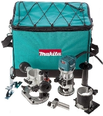 Фрезеры Makita RT0700CX2 Фрезер кромочный,{710Вт,10000-30000об\м,цанга-6-8мм,1.8кг,сум,прям направляющая,погруж и накл подошвы}