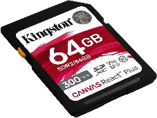 Флеш карта SDHC 64Gb  Kingston SDHC, UHS-I Class U3 V90, чтение: 300Мб/с, запись: 260Мб/с <SDR2/64GB>