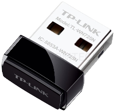 Сетевой адаптер TP-Link SOHO  TL-WN725N Беспроводной USB Нано адаптер 150 Мбит/с стандарта N c кнопкой QSS(Realtec)