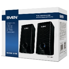 Колонки SVEN 318 черный {USB-порт ПК, ноутбука или адаптер 5V DC}