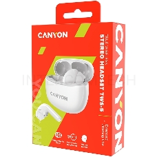 Наушники Canyon TWS-5 Bluetooth белые