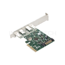 Контроллер ExeGate EXE-313 PCI-Ex4, 2*USB3.1 Type-C ext, разъем доп.питания (OEM)