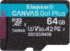 Флеш карта  Kingston 64GB microSDXC Canvas Go Plus 170R A2 U3 V30 Single Pack w/o ADP EAN: 740617301175