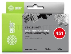 Картридж струйный Cactus CS-CLI451GY серый для Canon MG 6340/5440/IP7240 (9,8ml)