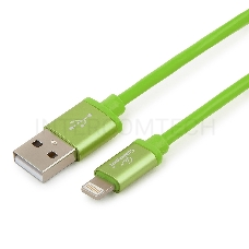 Кабель Cablexpert для Apple CC-S-APUSB01Gn-1M, AM/Lightning, серия Silver, длина 1м, зеленый, блистер