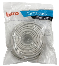 Патч-корд Buro Basic UTP 4 пары cat6 CCA molded 30м серый RJ-45 (m)-RJ-45 (m)