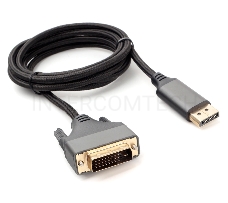 Кабель DisplayPort->DVI Cablexpert CC-DPM-DVIM-4K-6, 4K, 1.8м, 20M/25M, нейлоновая оплетка, метал. разъемы, пакет