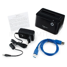 Докстанция 2.5/3.5 Gembird HD32-U3S-4, черный, USB 3.0, SATA, HDD/SSD