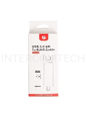 Кабель-переходник USB 3.0 (Am) --> LAN RJ-45 Ethernet 1000 Mbps, Aluminum Shell, VCOM <DU312M>