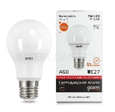 Светодиодная лампа GAUSS 23217A LED Elementary A60 7W E27 520lm 2700K 1/10/100 0