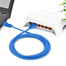 Патч-корд Greenconnect Патч-корд UTP прямой ethernet 1.0m кат.5e,  RJ45, литой (Синий) (GCR-LNC01-1.0m)