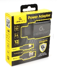 Адаптер питания Cablexpert MP3A-PC-37 USB 2 порта, 2.4A, черный + кабель 1м Type-C