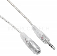 Кабель-удлинитель аудио Buro Jack/Plug 3.5mm (f) 1м. прозрачный (CAB025-1M)