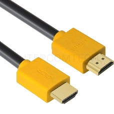 Кабель GCR 1.0m HDMI версия 1.4, черный, желтые коннекторы, OD7.3mm, 30/30 AWG, позолоченные контакты, Ethernet 10.2 Гбит/с, 3D, 4K GCR-HM440-1.0m, экран