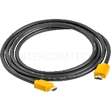 Кабель GCR 1.0m HDMI версия 1.4, черный, желтые коннекторы, OD7.3mm, 30/30 AWG, позолоченные контакты, Ethernet 10.2 Гбит/с, 3D, 4K GCR-HM440-1.0m, экран