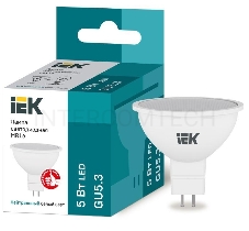 Лампа Iek LLE-MR16-5-230-40-GU5 светодиодная ECO MR16 софит 5Вт 230В 4000К GU5.3 IEK