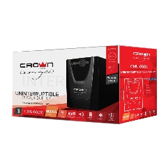 Источник бесперебойного питания Crown CMU-650X (600ВА/300 Вт; Off-Line; 1хEuro+1хIEC-320 резервным питанием и фильтрацией; 12V/7AH х 1; пластик)