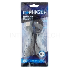 Кабель USB Гарнизон GCC-USB2-AP2-6 AM/Lightning, для iPhone5/6/7, IPod, IPad, 1.8м, черный, пакет