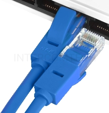 Патч-корд Greenconnect прямой 0.15m, UTP кат.5e, синий, позолоченные контакты, 24 AWG, литой, GCR-LNC01-0.15m, ethernet high speed 1 Гбит/с, RJ45, T568B Greenconnect Патч-корд прямой 0.15m, UTP кат.5e, синий, позолоченные контакты, 24 AWG, литой, GCR-LNC0