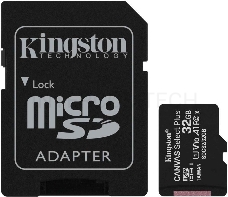 Флеш карта microSDHC 32GB microSDXC Class10 Kingston <SDCS2/32GBSP> Class10 UHS-I Canvas Select up to 100MB/s