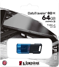 Флеш Диск Kingston 64Gb DataTraveler 80 M DT80M/64GB USB3.2 черный