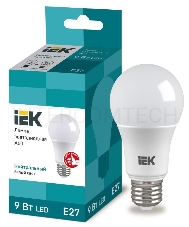 Лампа Iek LLE-A60-9-230-40-E27 светодиодная ECO A60 шар 9Вт 230В 4000К E27 IEK