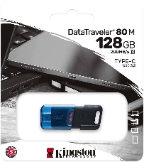 Флеш Диск Kingston 128Gb DataTraveler 80 M DT80M/128GB USB3.2 черный