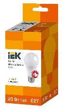 Лампа Iek LLE-A60-20-230-30-E27 светодиодная ECO A60 шар 20Вт 230В 3000К E27 IEK