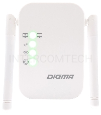 Повторитель беспроводного сигнала Digma D-WR310 10/100BASE-TX белый (упак.:1шт)