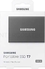 Твердотельный накопитель Samsung SSD 500GB T7 Touch, USB Type-C, R/W 1000/1050MB/s, Titanium