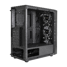 Корпус Miditower ExeGate EVO-8243 (ATX, без БП, 2*USB+1*USB3.0, черный, 3 вент. с RGB подсветкой, боковая панель - закаленное стекло)