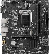 Материнская плата MSI PRO H510M-B Soc-1200 Intel H470 2xDDR4 mATX AC`97 8ch(7.1) GbLAN+VGA+HDMI (Supports 10th Gen only)