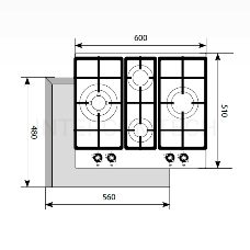 Панель варочная газовая LEX GVG 6043C IV LIGHT