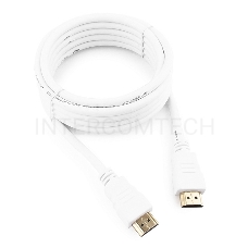 Кабель HDMI Gembird/Cablexpert , 3м, v1.4, 19M/19M, белый, позол.разъемы, экран, пакет(CC-HDMI4-W-10)