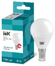 Лампа Iek LLE-G45-7-230-40-E14 светодиодная ECO G45 шар 7Вт 230В 4000К E14 IEK