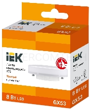Лампа Iek LLE-T80-8-230-30-GX53 светодиодная ECO T75 таблетка 8Вт 230В 3000К GX53 IEK