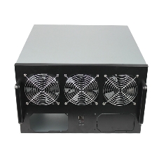 Корпус для майнинга Exegate EX270770RUS Pro 6-470 <без БП, 2*USB, 3*fan 120мм, места под: 6 видеокарт, 2 БП>