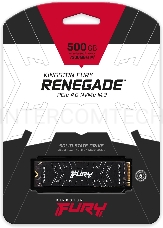 Накопитель SSD Kingston 500Gb M.2 Fury Renegade <SFYRS/500G> (PCI-E 4.0 x4, up to 7300/3900Mbs, 900000 IOPS, 3D TLC, NVMe, 500TBW, Phison E18, 22х80mm, LP graphen heatsink)