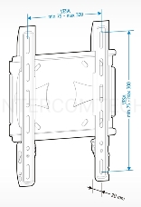 Кронштейн для телевизора Holder LCDS-5045 металлик 19-40 макс.45кг настенный фиксированный