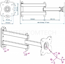 Кронштейн для телевизора Kromax DIX-15 черный 15