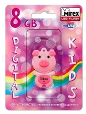 Флэш Диск 8GB Mirex Pig, USB 2.0, Розовый