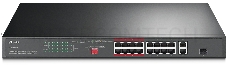 Коммутатор TP-Link 16-port 10/100Mbps + 2-port Gigabit unmanaged switch with 16 PoE+ ports, compliant with 802.3af/at PoE, 150W PoE budget,  support 250m Extend Mode, priority mode and Isolation mode, rackmount, plug and play.