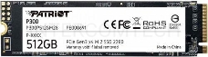 Накопитель SSD Patriot P300 512GB, M.2 2280, P300P512GM28, PCIe 3x4, NVMe, 1700/1200, RET