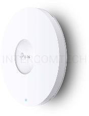 Точка доступа TP-Link 11AX dual-band ceiling access point, up to 1200 Mbit / s at 5 GHz and up to 574 Mbit / s at 2.4 GHz,  1 10/100/1000Mbps LAN port, support PoE 802.3at standard, support BSS coloring, Seamless Roaming, Mesh, Band Steering, Airtime Fair